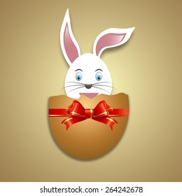 Happy Easter card background with Easter bunny face.