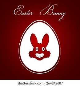 Happy Easter card background with Easter bunny face.