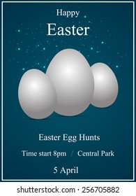 Happy Easter card background with easter eggs.