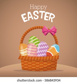 happy easter card basket egg