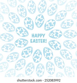Happy easter card with bird eggs. Background with Easter Eggs