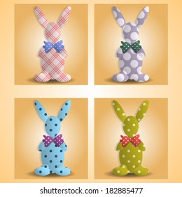 Happy Easter card with easter bunnies. Abstract