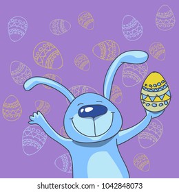 happy easter card with bunny
