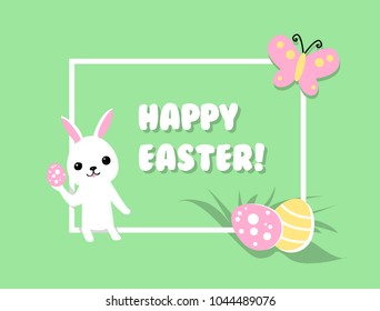happy easter card with bunny