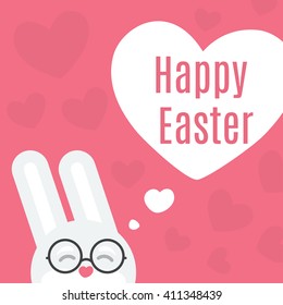 Happy Easter card with bunny 