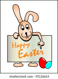 HAPPY EASTER CARD WITH BUNNY