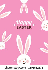 Happy Easter card, bunny ears