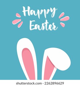 Happy Easter card with bunny ears