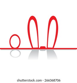  Happy easter card with bunny ears