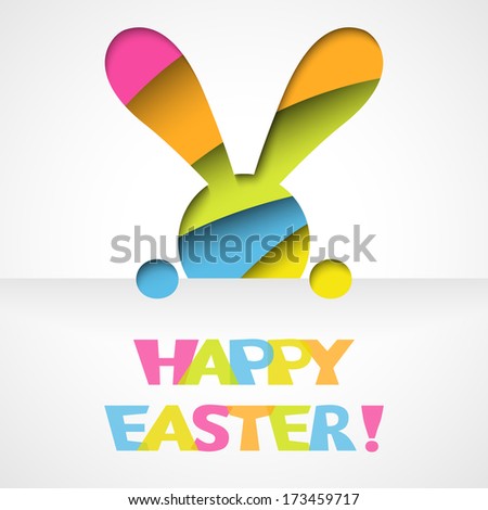 Download Happy Easter Card Bunny Font On Stock Vector (Royalty Free ...