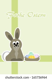 Happy Easter - Easter card with Easter bunny - german text