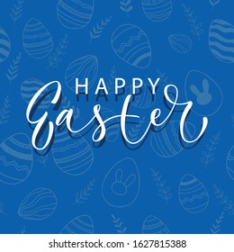 Happy Easter - card with calligraphic sign.