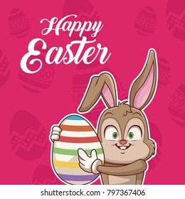 Happy easter card cartoon