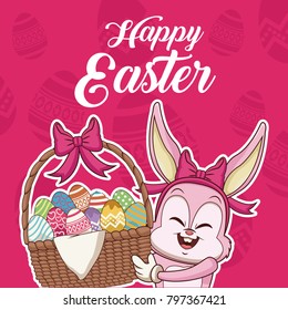 Happy easter card cartoon