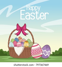 Happy easter card cartoon