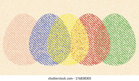 Happy Easter card with colorful eggs