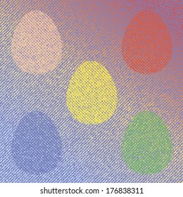 Happy Easter card with colorful eggs