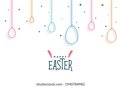tarjeta de Pascua feliz con huevos de colores
