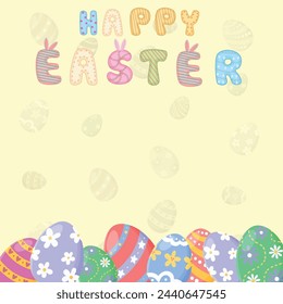Feliz tarjeta de Pascua ilustración colorida