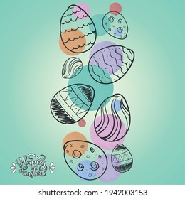 Happy easter card. Decorated easter eggs - Vector
