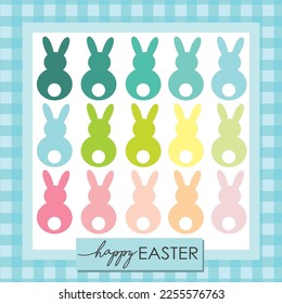 Happy easter card design with colorful bunny