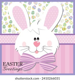 Happy easter card design with cute bunny