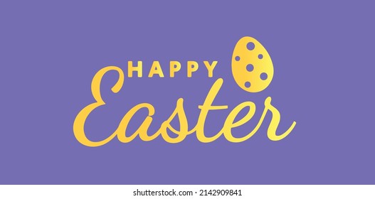 Happy Easter card design. Easter vector text lettering banner. Happy Easter vector illustration