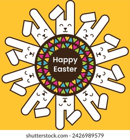 Happy Easter card design.  Vector illustration.