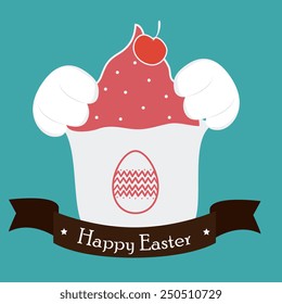 Happy easter card design, vector illustration.