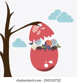 Happy easter card design, vector illustration.
