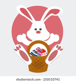 Happy easter card design, vector illustration.