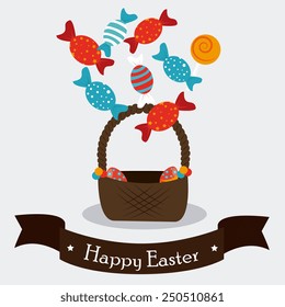 Happy easter card design, vector illustration.