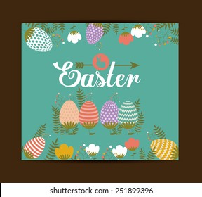 Happy easter card design, vector illustration.