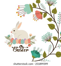 Happy easter card design, vector illustration.