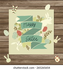 Happy easter card design, vector illustration.
