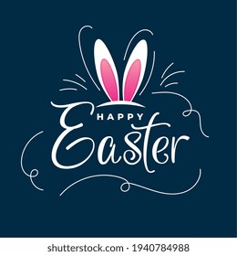 happy easter card in doodle style