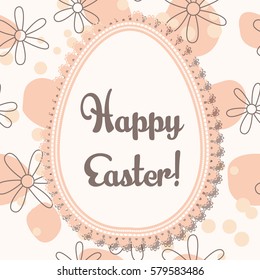 Happy Easter card with egg banner lace