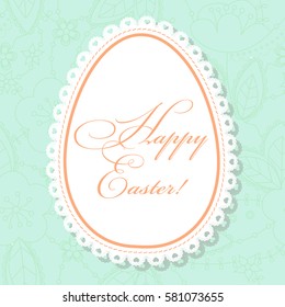 Happy Easter card with egg banner lace