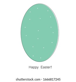 Happy easter card with egg blue, vector illustration