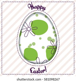 Happy Easter card with egg cutout