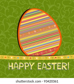 Happy Easter Card. Easter egg with floral elements. Vector Illustration