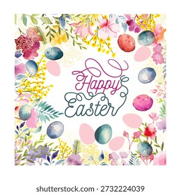 Happy Easter. Easter card with egg. hand drawn. Not AI, Vector illustration