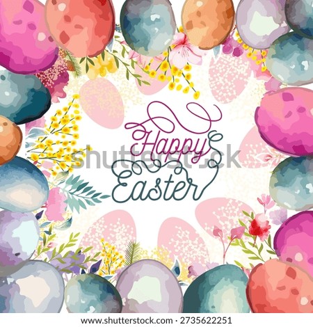 Happy Easter. Easter card with egg. hand drawn. Not AI, Vector illustration