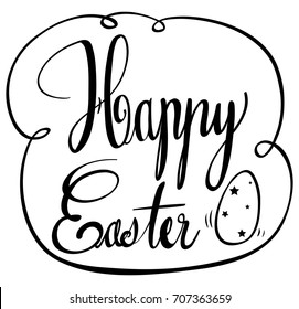 Happy Easter card with egg illustration