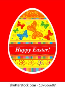 Happy Easter Card. Easter egg.  Vector Illustration 