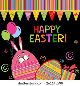 Happy Easter Card. Easter egg. Vector Illustration