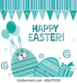 Happy Easter Card. Easter egg. Vector Illustration