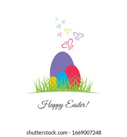 Happy Easter card with eggs