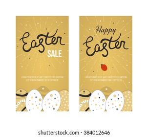 Happy Easter Card with Eggs. 