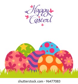 Happy Easter card with easter eggs